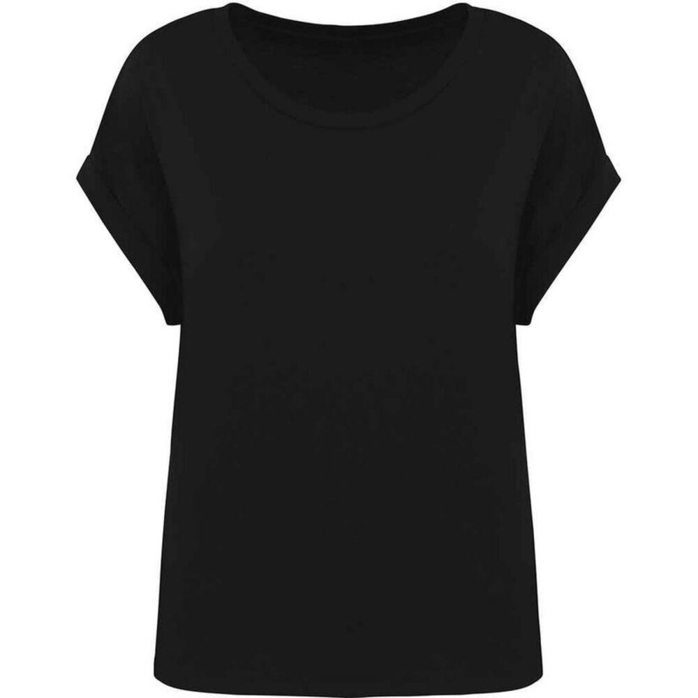 Native Spirit Womens/Ladies Roll Sleeve T-Shirt / Black